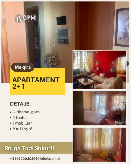 Tirane, jepet me qera apartament 2+1 Kati 2, 500 € 
