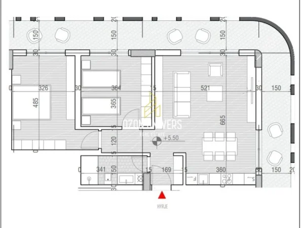 Radhime - Orikum, shitet apartament+verande | Penthouse 2+1 Kati 1, 147 m² 296.824 € (One Orikum Bay, Përballë Portit Vlorë, Albania)
