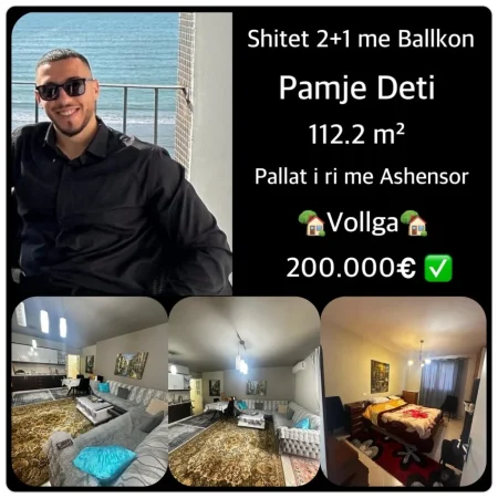 Durres, shes apartament 2+1+Ballkon Kati 7, 111 m² 199.999 € (VOLLGA)