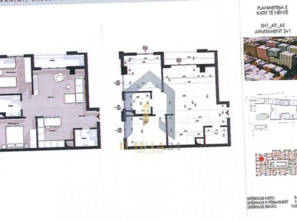 Tirane, shitet apartament 2+1+Ballkon Kati 9, 104 m² 155.280 € (Porcelan Splendor Residence)