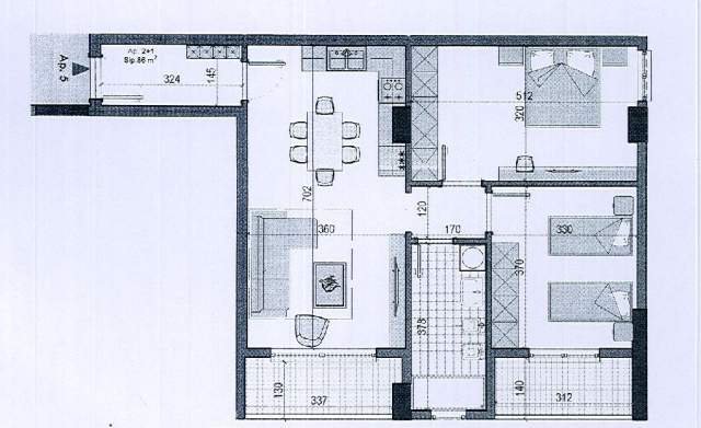 Tirane, shitet apartament 2+1+BLK Kati 5, 96 m² 60.480 Euro (Kamez)