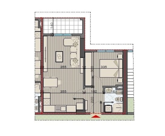 Tirane, shitet apartament 1+1+BLK Kati 2, 59 m² 52.767 Euro (Astir)