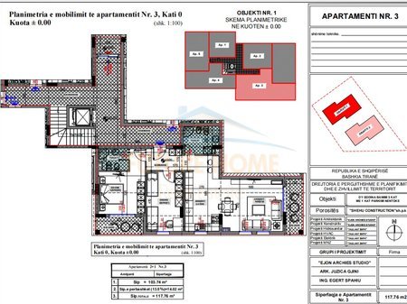 Tirane, shitet apartament 2+1 Kati 0, 117 m² 182.528 € 