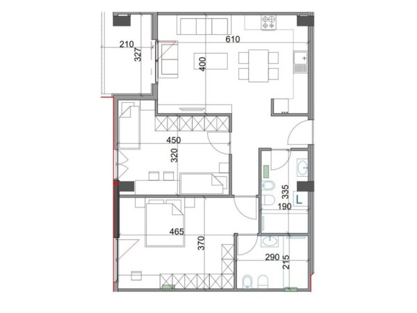 Tirane, shitet apartament 2+1+Ballkon Kati 4, 112 m² 190.400 €