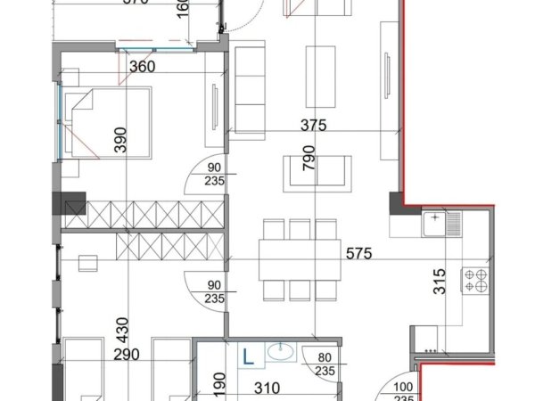Tirane, shitet apartament 2+1+Ballkon Kati 1, 104 m² 176.800 €