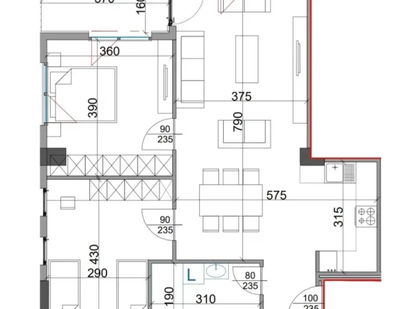 Tirane, shitet apartament 2+1+Ballkon Kati 1, 104 m² 176.800 €
