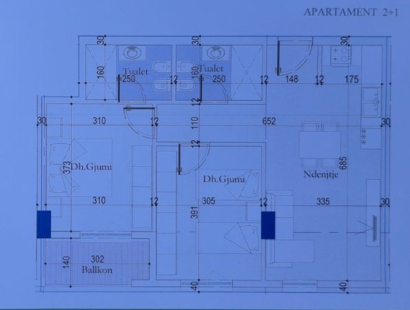 Tirane, shitet apartament 2+1 Kati 5, 85 m² 111.280 € (Tirana Entry 2 , Dogana)