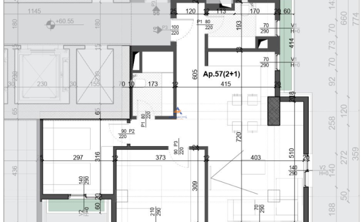 Tirane, shitet apartament 2+1+Ballkon Kati 16, 114 m² 445.680 € (⁠AFER SHESHIT WILLSON RRUGA SULEJMAN DELVINA)