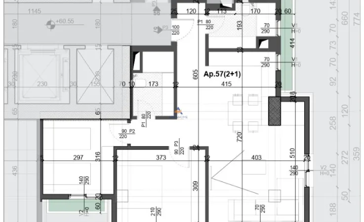 Tirane, shitet apartament 2+1+Ballkon Kati 16, 114 m² 445.680 € (⁠AFER SHESHIT WILLSON RRUGA SULEJMAN DELVINA)