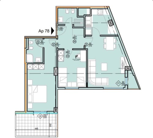 Tirane, jepet me qera apartament 2+1 Kati 7, 112 m² 650 € (RRUGA FORTUZI)