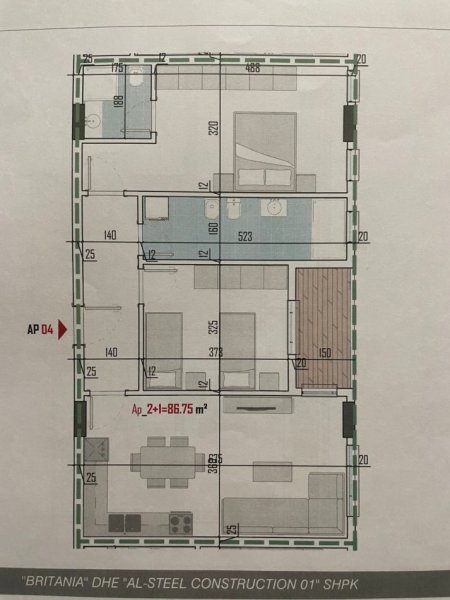 Tirane, shitet apartament 2+1+Ballkon Kati 0, 100 m² (rruga lek spiridoni)
