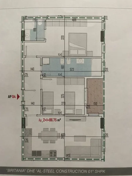 Tirane, shitet apartament 2+1+Ballkon Kati 0, 100 m² (rruga lek spiridoni)