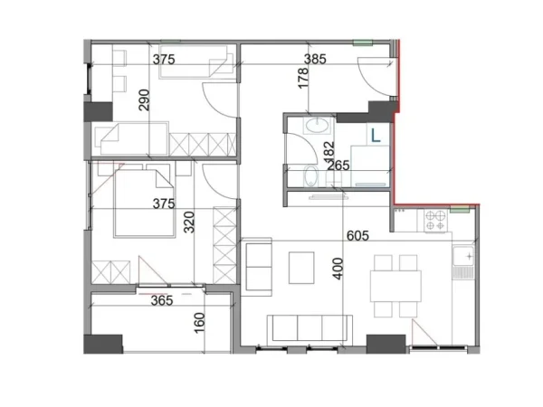 Tirane, shes apartament 2+1+Aneks+Ballkon Kati 2, 88 m² 145.365 € (Kompleksi Aura)