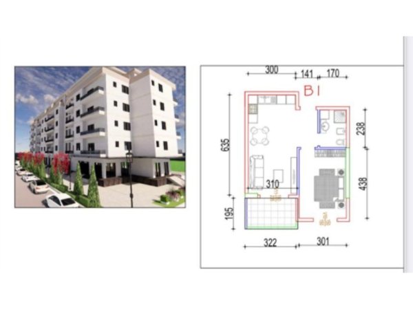 Durres, shitet apartament 1+1+Ballkon Kati 3, 61 m² 98.000 € (Qerret)
