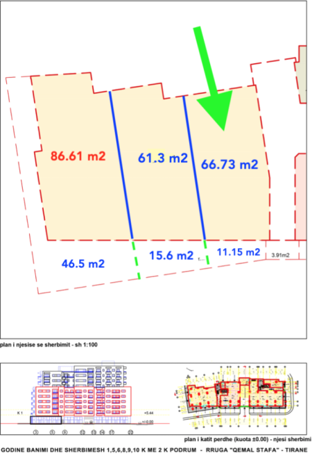Tirane, jepet me qera dyqan Kati 0, 67 m² 1.000 € 