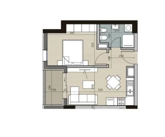 Tirane, shitet apartament 1+1 Kati 3, 56 m² 63.500 € (Univers City)