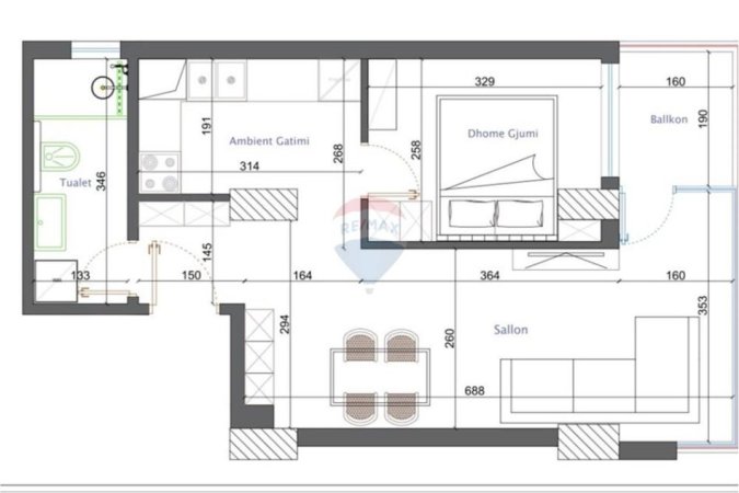 Tirane, shitet 2+1 Kati 7, 124 m² 188.000 € (Tom Plezha, Tiranë)