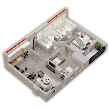 Tirane, shitet apartament 2+1 Kati 8, 87 m² 104.000 € 