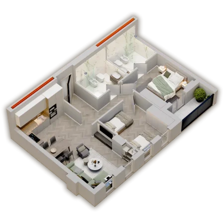 Tirane, shitet apartament 2+1 Kati 8, 87 m² 104.000 € 