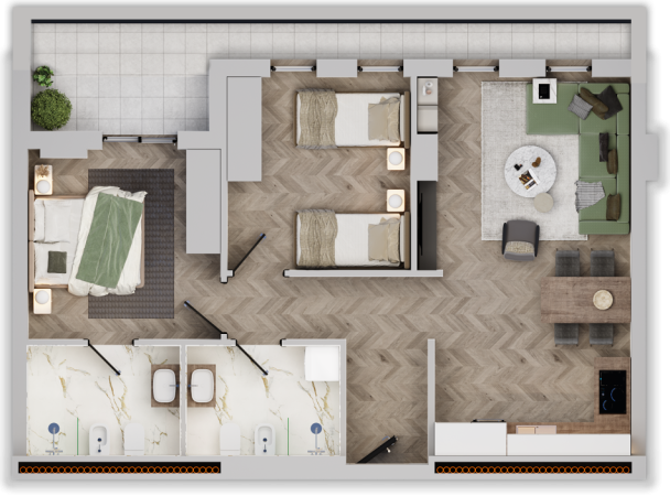 Tirane, shitet apartament 2+1 Kati 8, 87 m² 104.000 € 