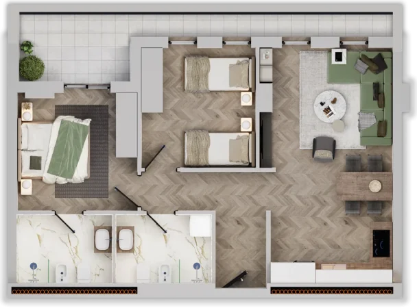 Tirane, shitet apartament 2+1 Kati 8, 87 m² 104.000 € 