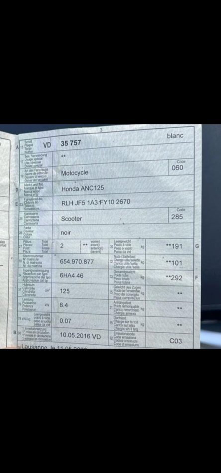 🇨🇭 HONDA SH 125 MODE 🇨🇭