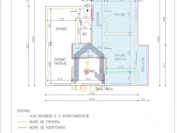 Tirane, shitet apartament 1+1+Ballkon Kati 5, 62 m² 167.000 € (Bllok Rruga Margarita Tutulani)