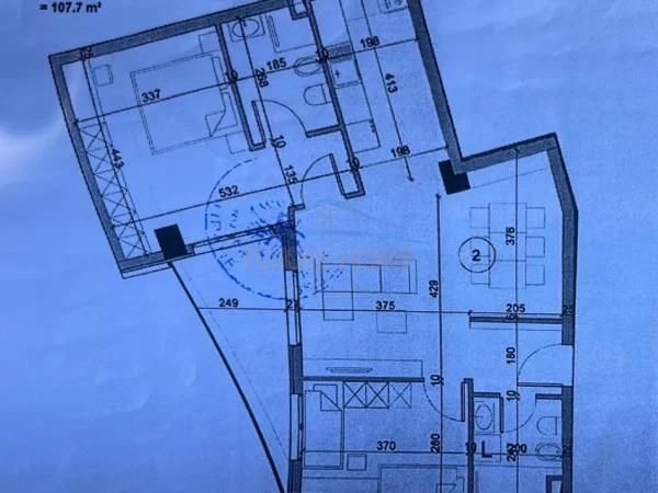 Tirane, shes apartament 2+1 Kati 5, 108 m² 226.200 € 
