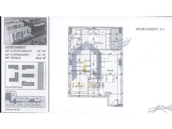 Tirane, shitet apartament 3+1+Ballkon Kati 7, 110 m² 145.000 € (Casa Italia Tirana Entry 2)