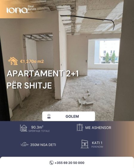 Golem, shitet apartament 2+1 Kati 1, 90 m² 