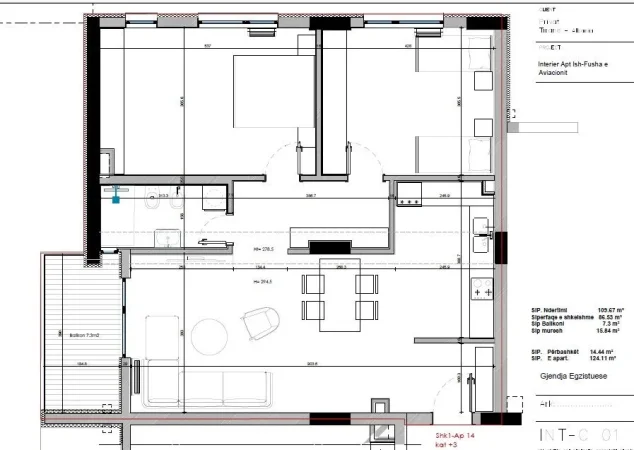 SHITET APARTAMENT 2+1 FUSHA AVIACIONIT 260.000 EURO