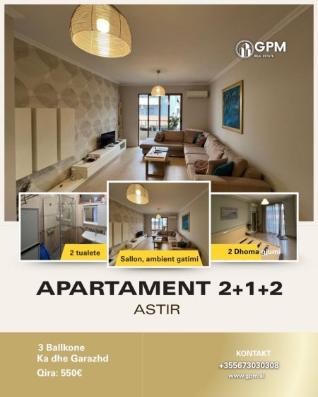 Tirane, jepet me qera apartament 2+1 , 600 €