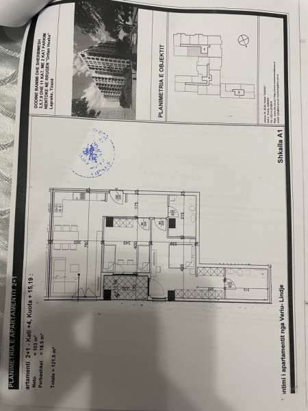Tirane, shitet apartament 2+1 Kati 4, 121 m² 182.000 € (LAPRAKE)