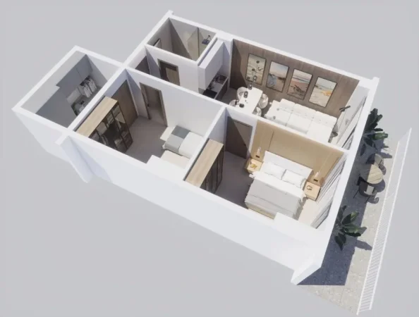 Shengjin, shitet apartament 1+1+Ballkon Kati 5, 82 m² 95.000 € 