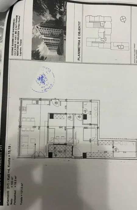 Tirane, shitet apartament 2+1 Kati 4, 121 m² 182.000 € (LAPRAKE)