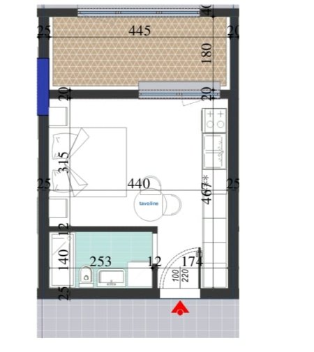 Tirane, shitet garsonier 1+1 Kati 2, 41 m² 74.000 € 
