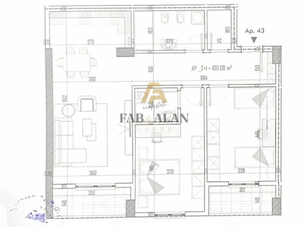 Tirane, shitet apartament 2+1 Kati 4, 116 m² 116.000 € (Paskuqan)