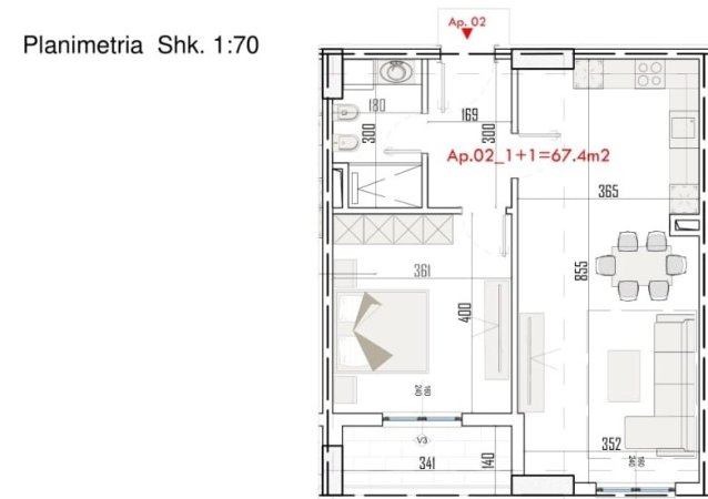 Tirane, shitet apartament 1+1 Kati 5, 78 m² 85.500 € (PASKUQAN)