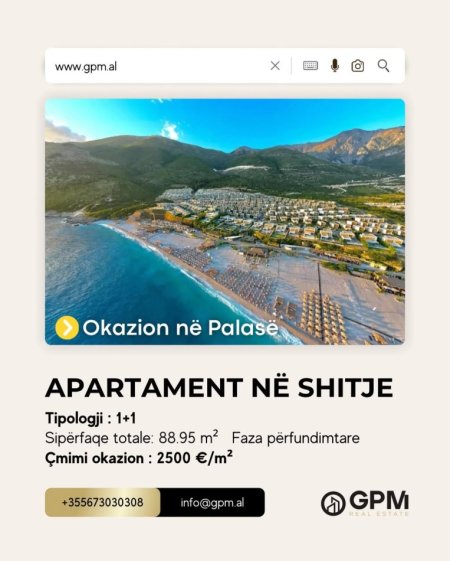 Dhermi - Palase, shitet apartament 1+1 , 89 m²
