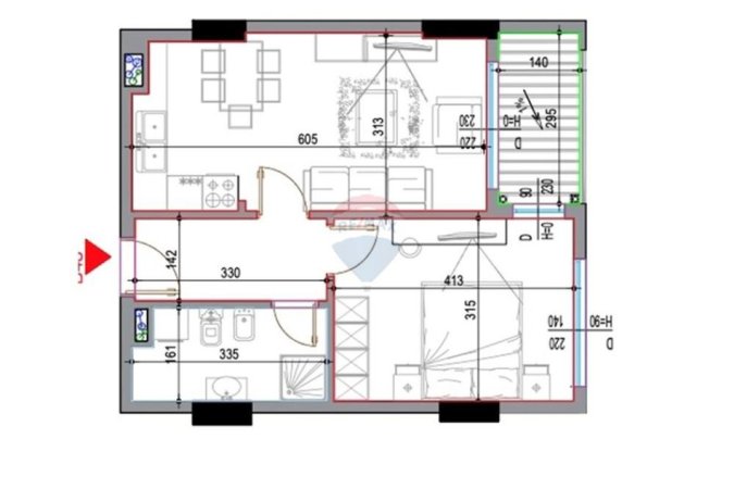Tirane, shitet apartament 1+1 Kati 4, 73 m² 88.000 € (Casa iTALIA)