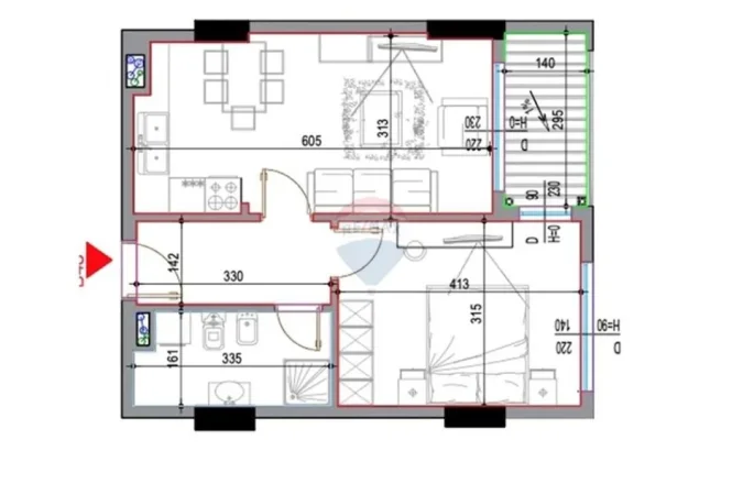 Tirane, shitet apartament 1+1 Kati 4, 73 m² 88.000 € (Casa iTALIA)