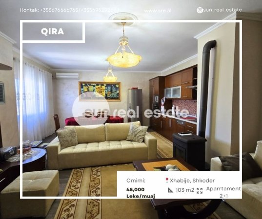 Shkoder, jepet me qera apartament 2+1+Ballkon Kati 7, 103 m² (XHABIJE)