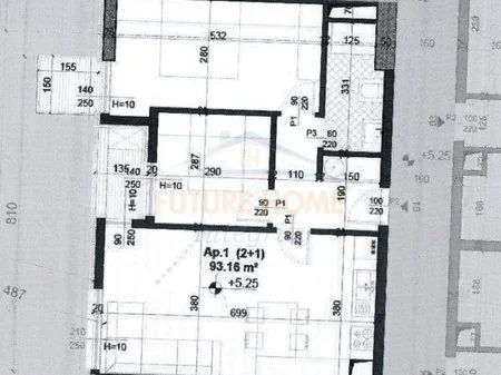 Tirane, shitet apartament 2+1 Kati 1, 93 m² 135.000 € 