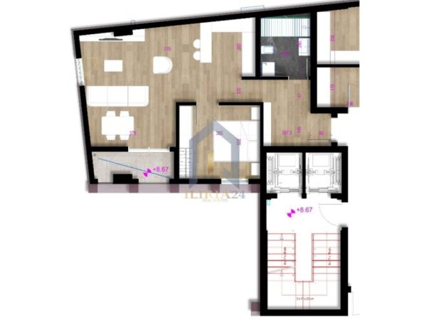 Tirane, shitet apartament 1+1+Ballkon Kati 3, 80 m² 236.000 € (Rruga E Kavajes GALERIA ROMA)