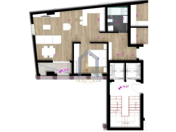 Tirane, shitet apartament 1+1+Ballkon Kati 3, 80 m² 236.000 € (Rruga E Kavajes GALERIA ROMA)