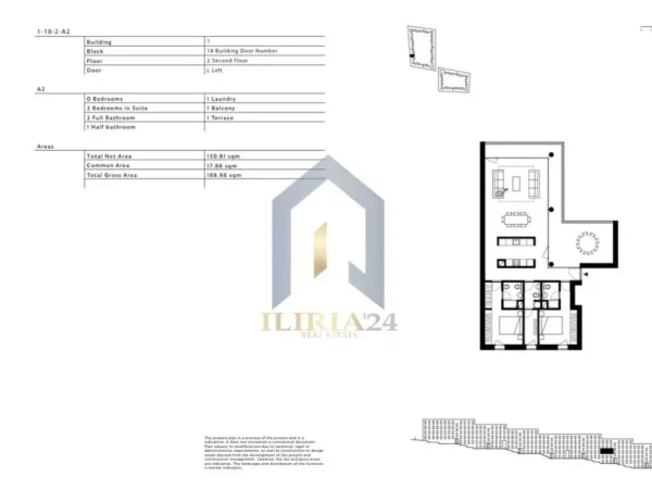 Tirane, shitet apartament 2+1+Ballkon Kati 2, 169 m² 295.155 € (Mjull Bathore)