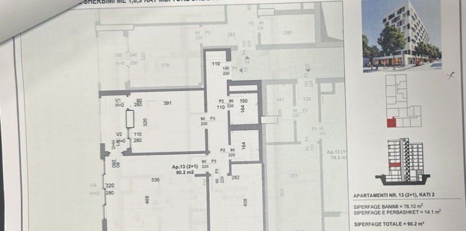 Shitet Apartamenti 2+1 në Kamëz, Kati 2, 90 m² 76.670 €URO