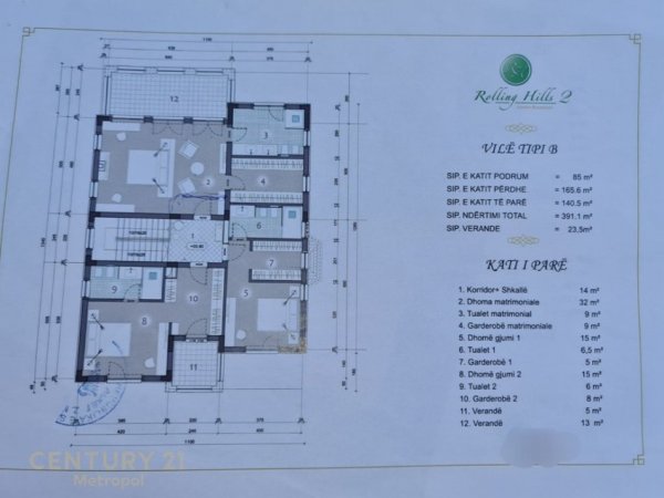 Tirane, shitet Vile 1 Katshe Kati 1, 391 m² 1.500.000 € (Rolling Hills 2)