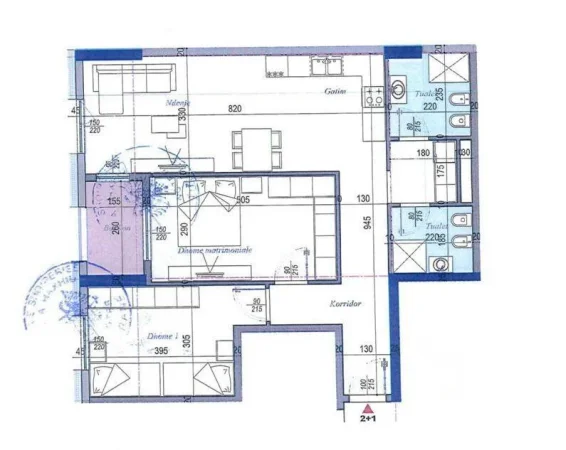 Tirane, shitet apartament 2+1 Kati 4, 115 m² 143.750 € (Ish Sheshi Shqiponja)