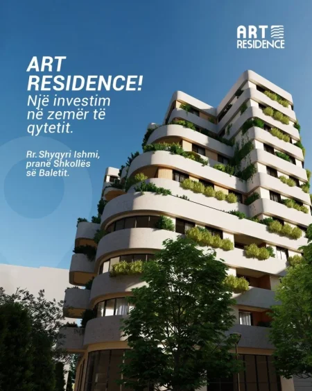 Tirane, shitet apartament 2+1+2+2Ballkone + Post Parking 🅿️ , 110 m² 250.000 € (Art Residence, Shkolla e Baletit)